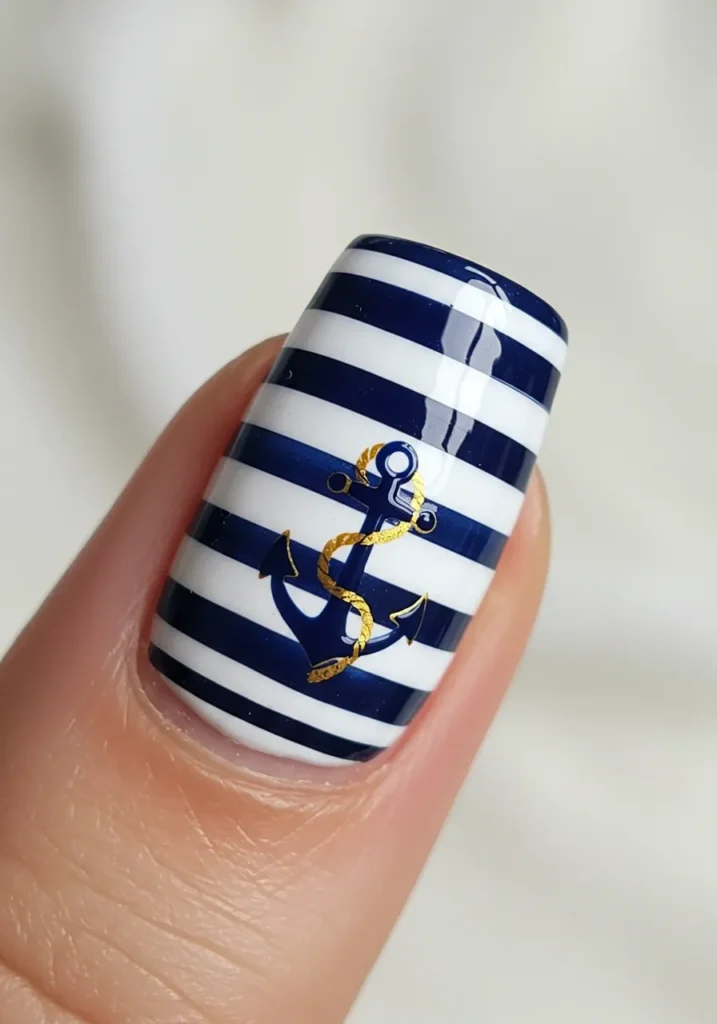 Nautical Stripes with Anchor Accents