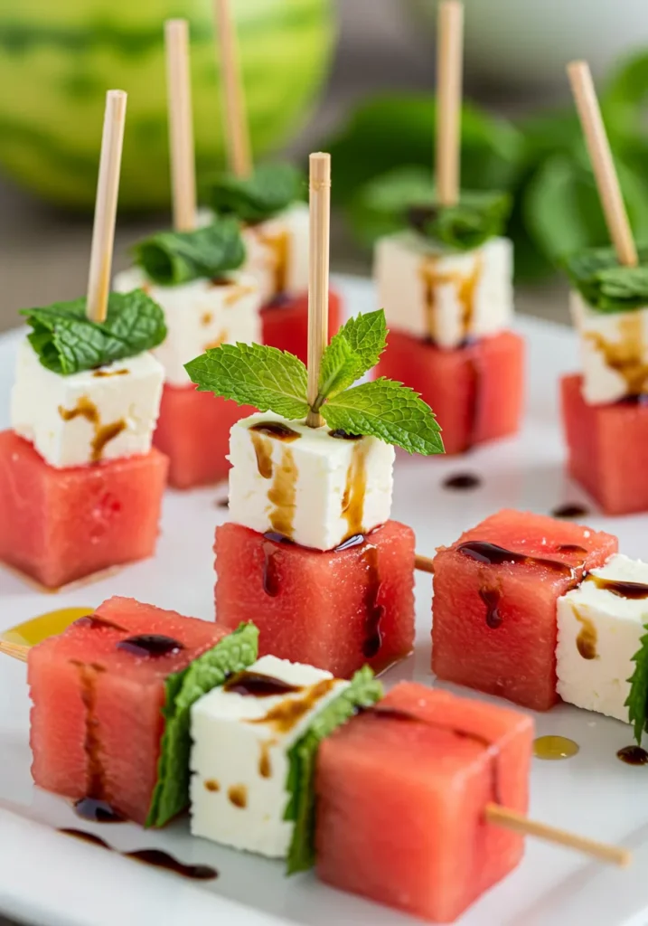 Watermelon Feta Skewers